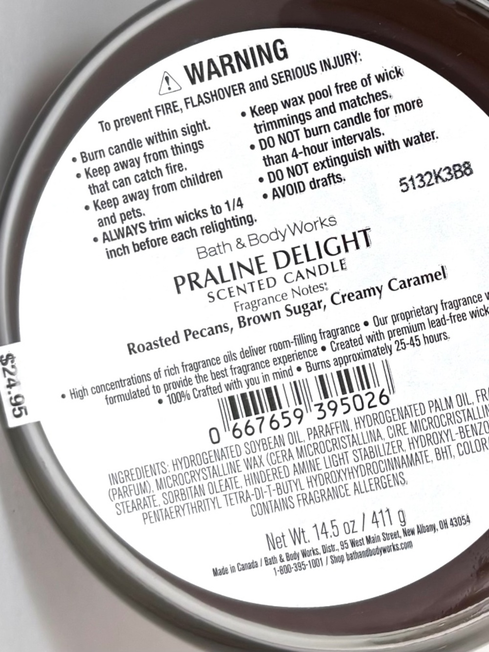 PRALINE DELIGHT 3 Wick Candle - Picture 3 of 3